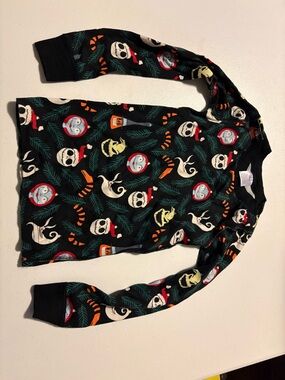 Hanna Andersson Black Holiday Pajama Top with Multicolor Character Print